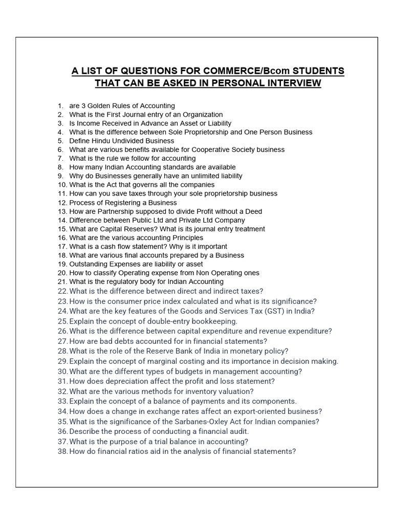 list-of-pi-questions-for-bcom-students-pdf-expense-business
