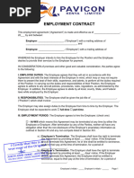 Employment Contract Agreement