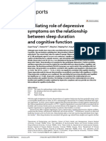 Mediating Role of Depressive Symptoms On The Relationship Between Sleep Duration and Cognitive Function