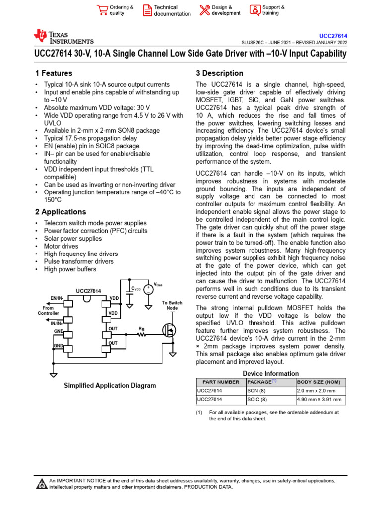 Ucc 27614 | PDF | Electrostatic Discharge | Electrical Circuits