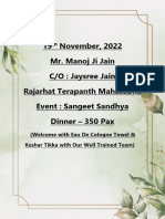 19th November, 2022 Mr. Manoj Ji Chindalia Rajarhat Terapanth Mahasabha