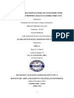 A Study On Behaviour Pattern of Consumers With Reference To Shopping Malls in Coimbatore City