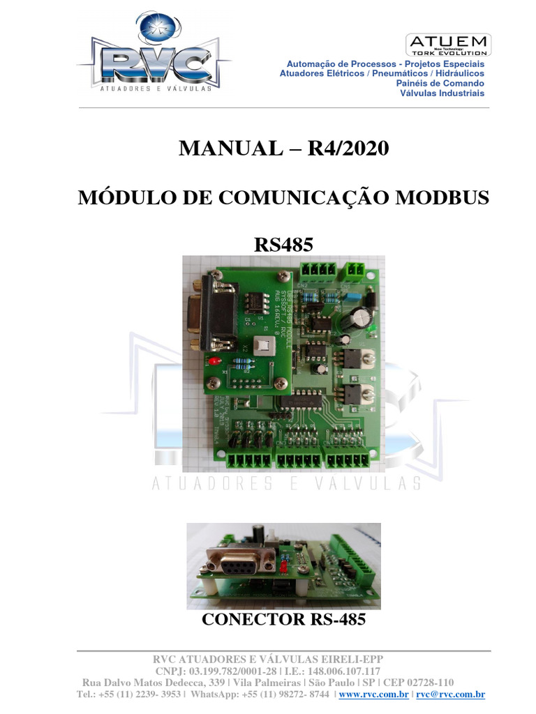 MANUAL MODBUS RS485 RVC 2020 R4 | PDF | Eletricidade | Ciência da ...