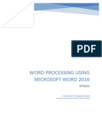 Word Processing Using Microsoft Word 2016