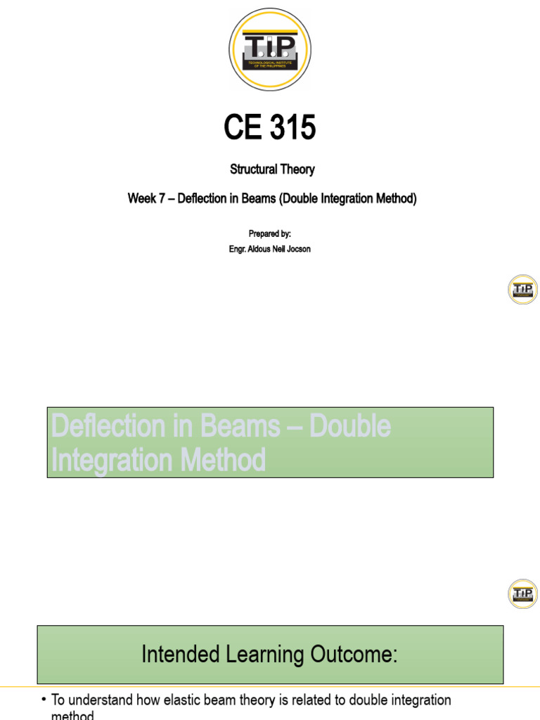Week 7 deflection double integration method pdf beam structure