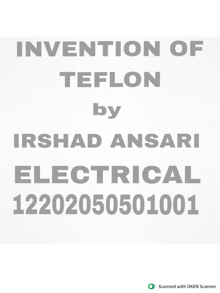 Irshad Ansari Invention of Teflon | PDF