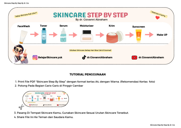 Skincare Step by Step by DR Gio | PDF | Skin Care | Skin