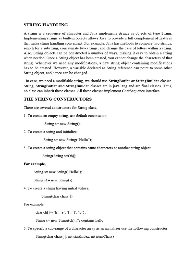 Strings Handling | PDF | String (Computer Science) | Method (Computer ...