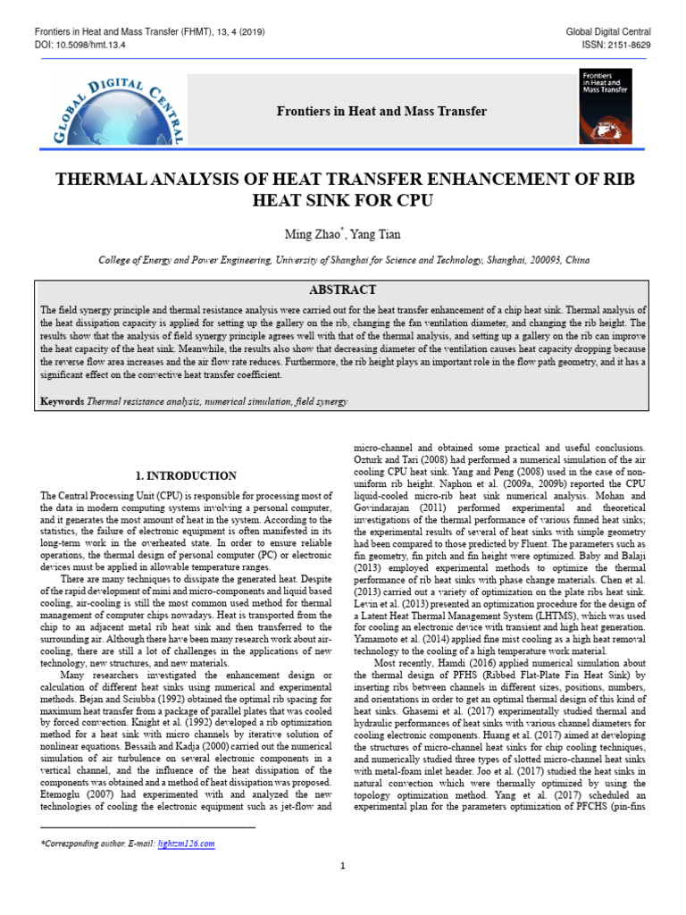 12. THERMAL ANALYSIS OF HEAT TRANSFER ENHANCEMENT OF RIB | PDF | Heat ...