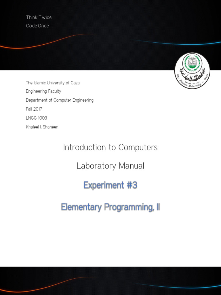 Lab 3 Elementary Programming 2 | PDF | Division (Mathematics) | Integer ...