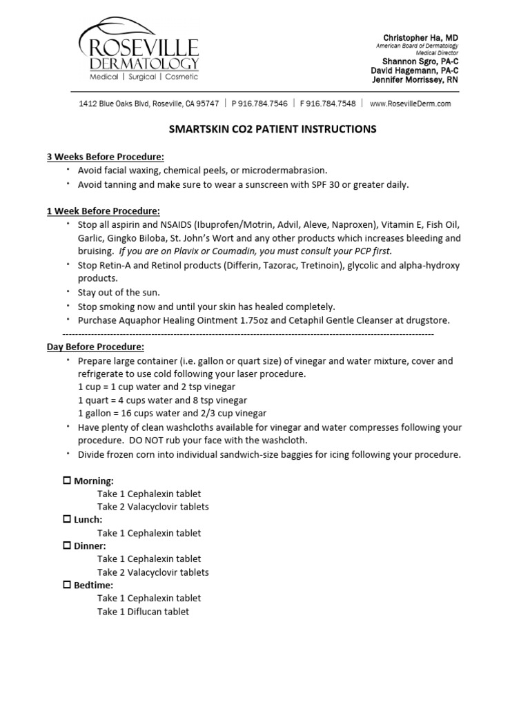 Co2 Patient Instructions | PDF | Skin Care | Toiletry