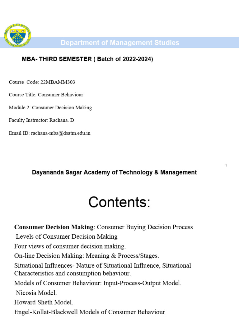 Consumer Decision Making in Marketing | PDF | Behavior | Consumer Behaviour