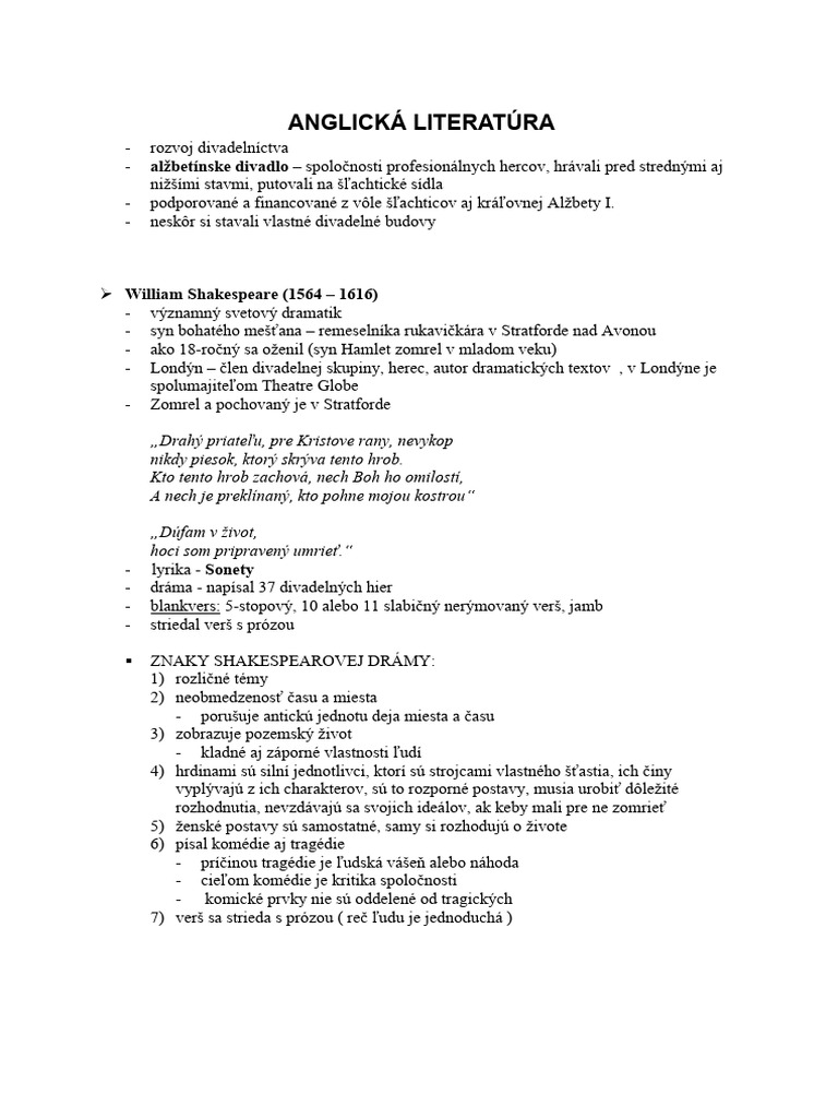 ANGLICKÁ LITERATÚRA PDF