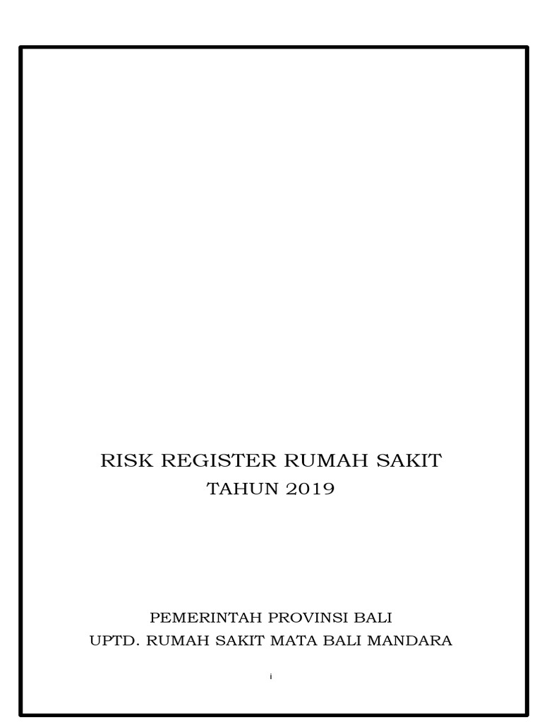 Daftar Risiko Rumah Sakit 2019 Bali | PDF