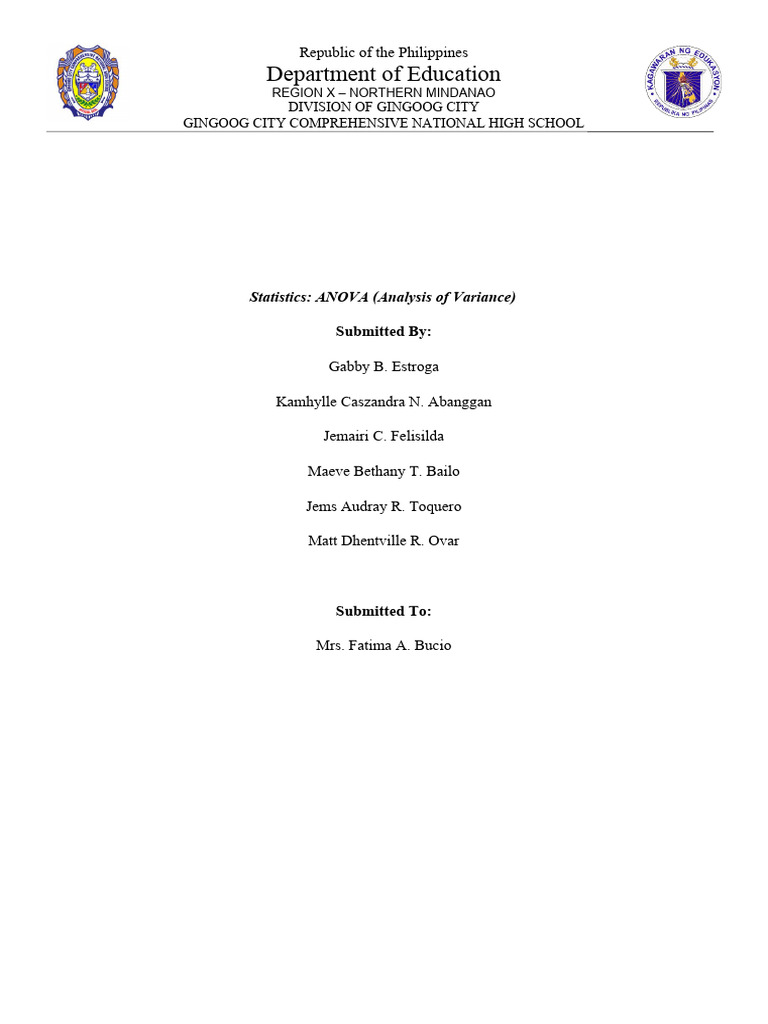 ANOVA Test | PDF | Analysis Of Variance | Multivariate Statistics