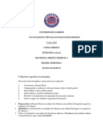 Plano Analítico Direito Criminal I - 2022 UniZambeze.