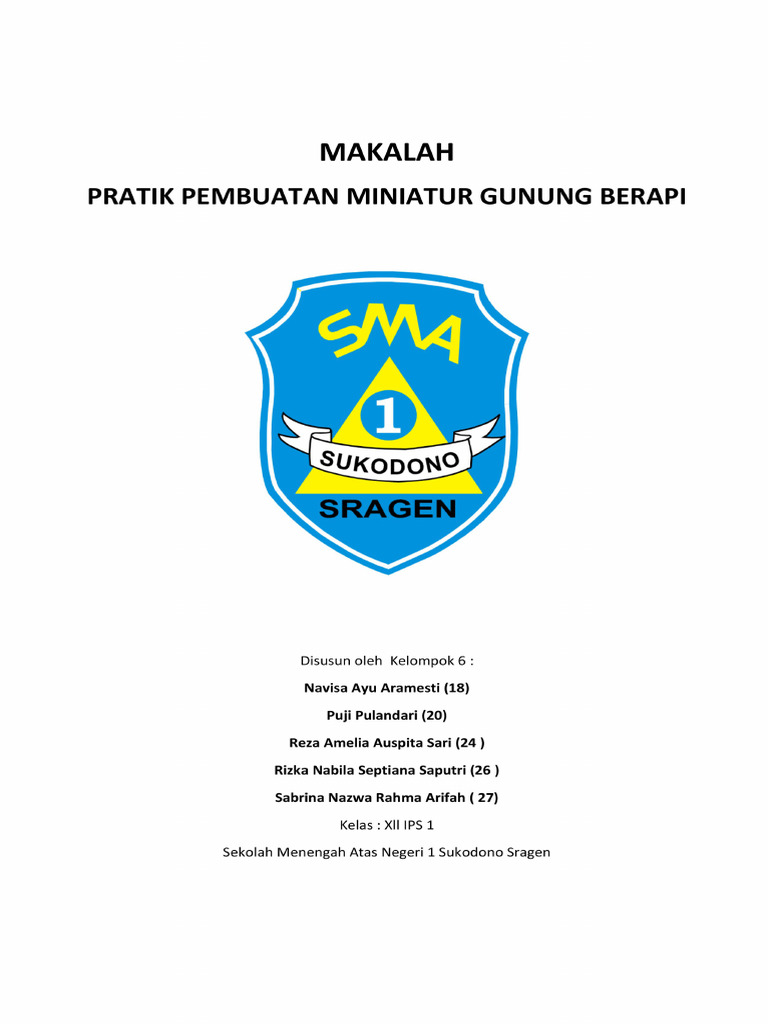 Makalah Praktik Pembuatan Miniatur Gunung Berapi | PDF