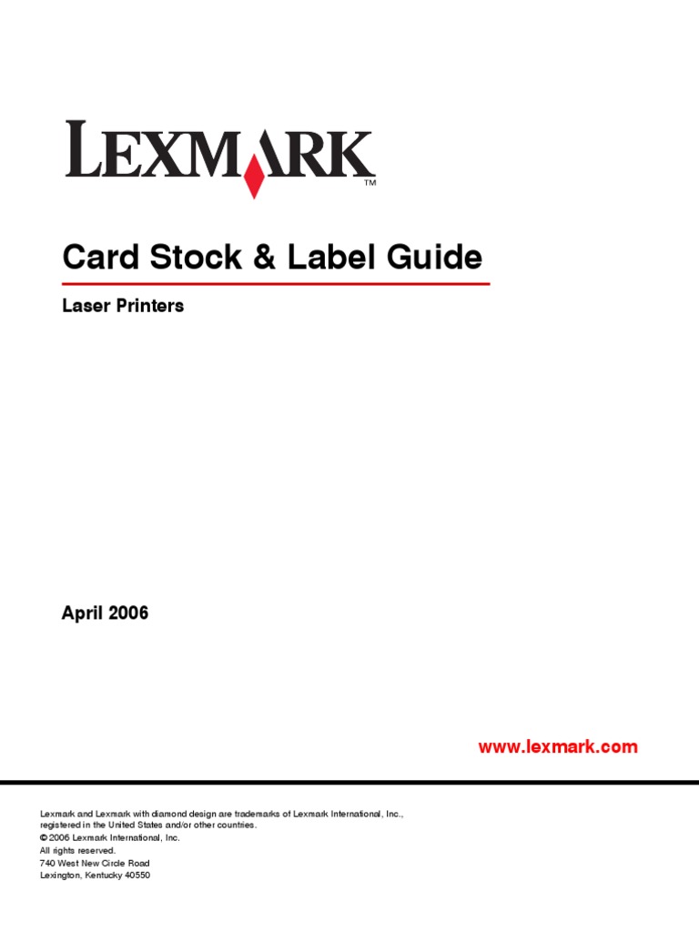 Cardstock and Label Guide PDF Paper Printer