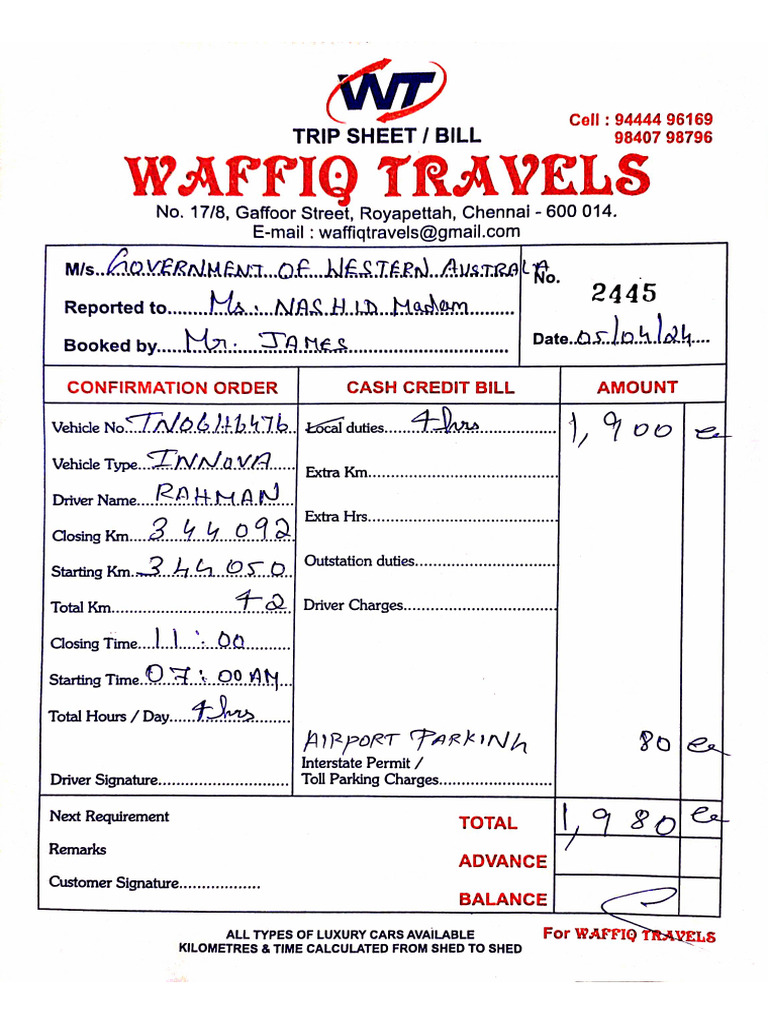 Airport and Local Used Bill | PDF