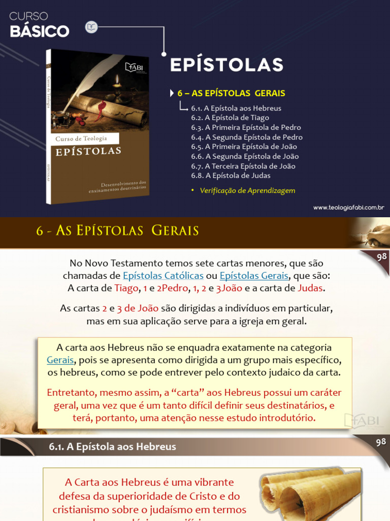 Epístolas Gerais do Novo Testamento | PDF | Epístola de Tiago | Jesus