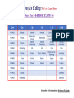 Date Sheet of PE# 6