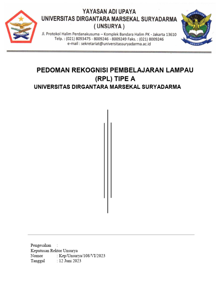 Pedoman RPL Universitas Unsurya 2023 | PDF