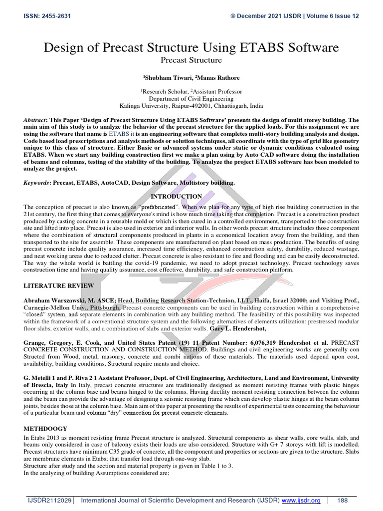 Precast Structure Design with ETABS | PDF | Beam (Structure) | Precast ...