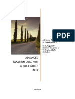 Advanced Taxation (Cuac 408) Module Notes