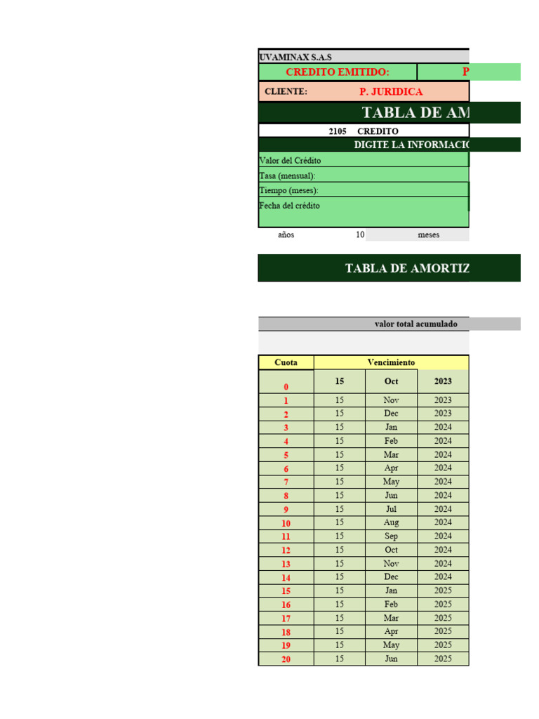 Tabla de Amortización Préstamo LI | PDF | Bancario | Dinero
