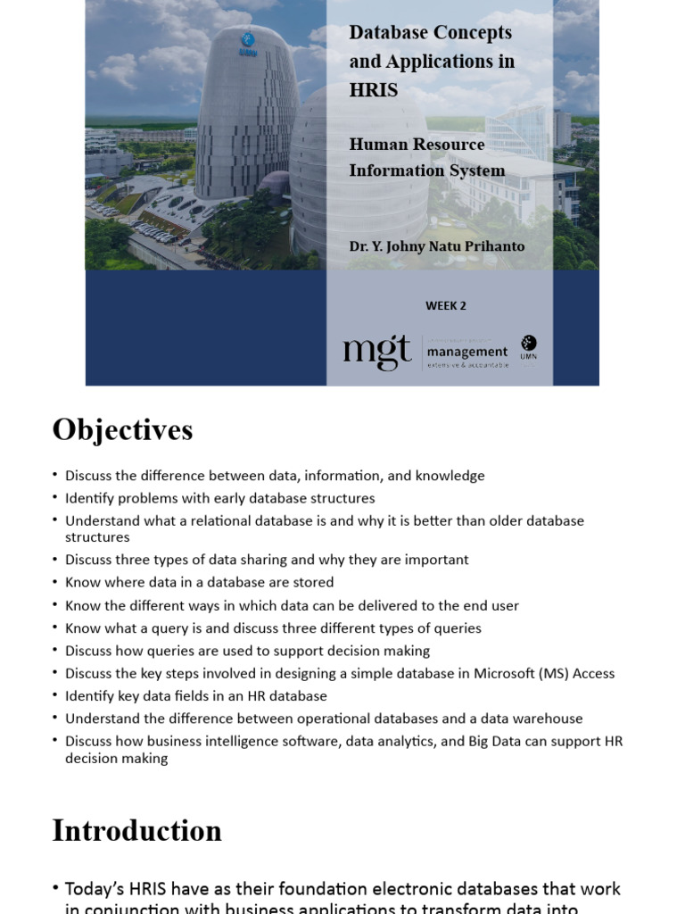 WEEK 2 - Database Concepts and Applications in HRIS | PDF | Databases ...