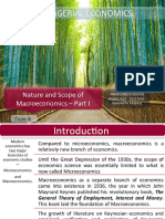 Managerial Economics Topic No. 6 Nature and Scope of Macroeconomics and National Income Concept An
