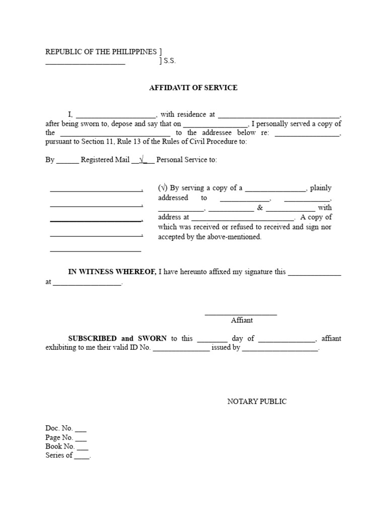Affidavit of Service | PDF