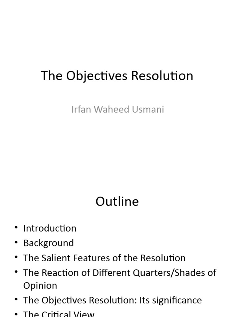 The Objectives Resolution PDF Sovereignty Constitution