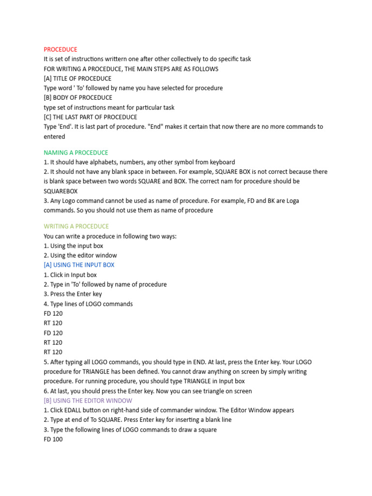 logo procedures | PDF | Computer File | Menu (Computing)