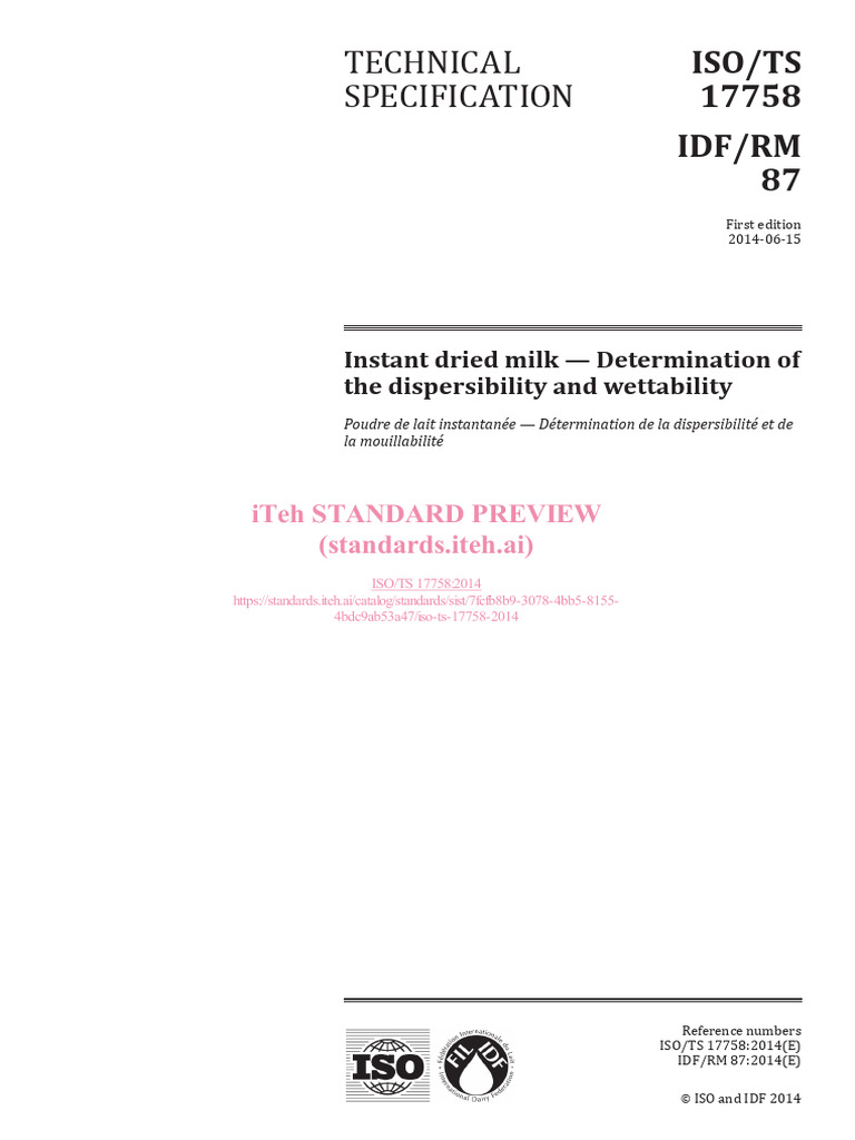 Iso TS 17758 2014 | PDF | International Organization For ...