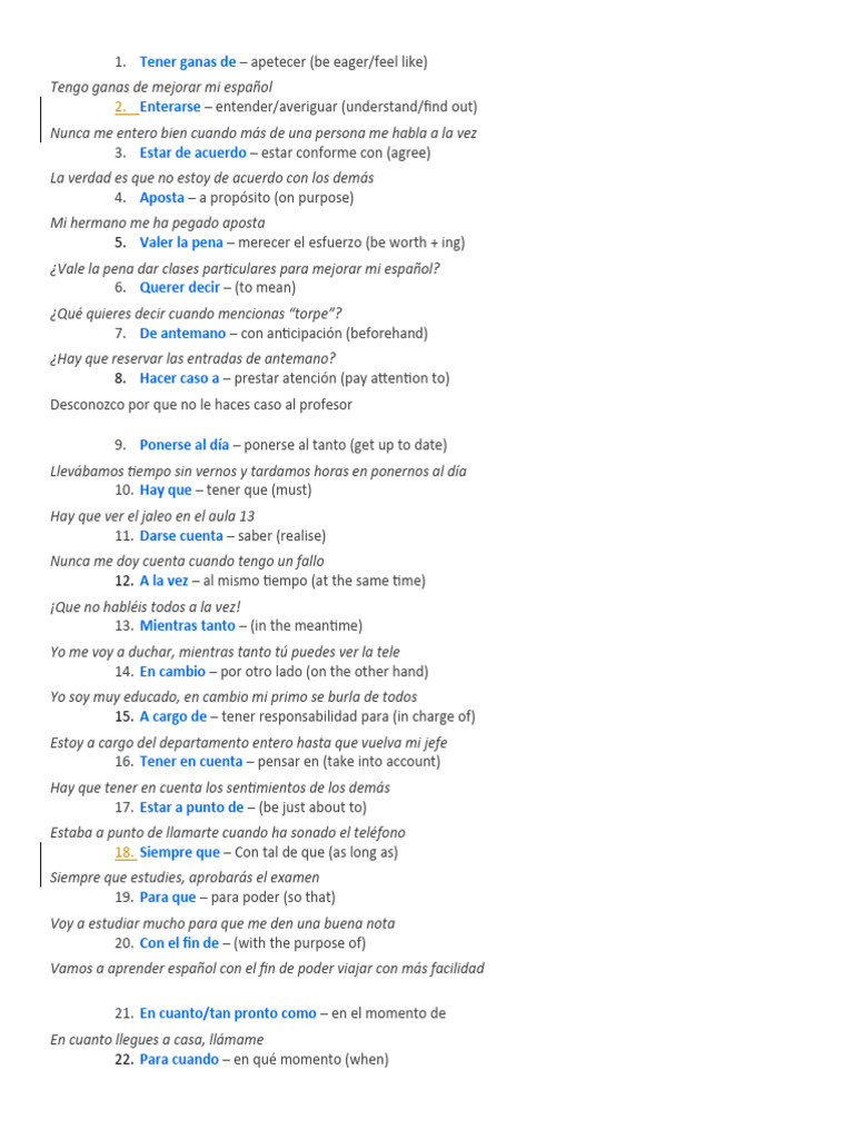 Frases 200 en Español | PDF | Artes del Lenguaje y Comunicación ...