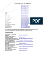 List of M.tech Colleges