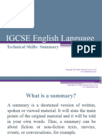 IGCSE Eng Lang Summary