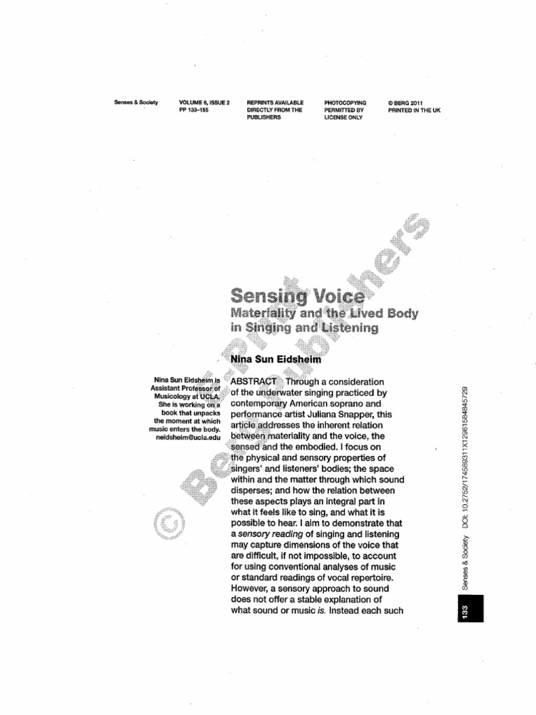 Sensing voice materiality and the lived pdf