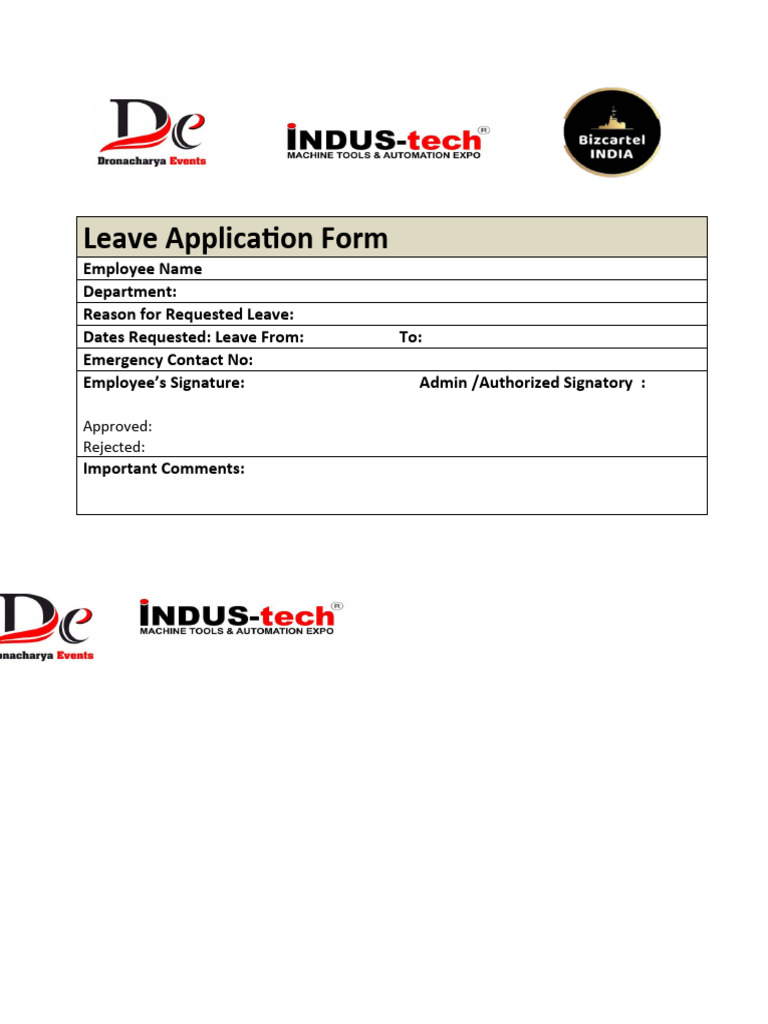 Leave Application Form | PDF | Career & Growth