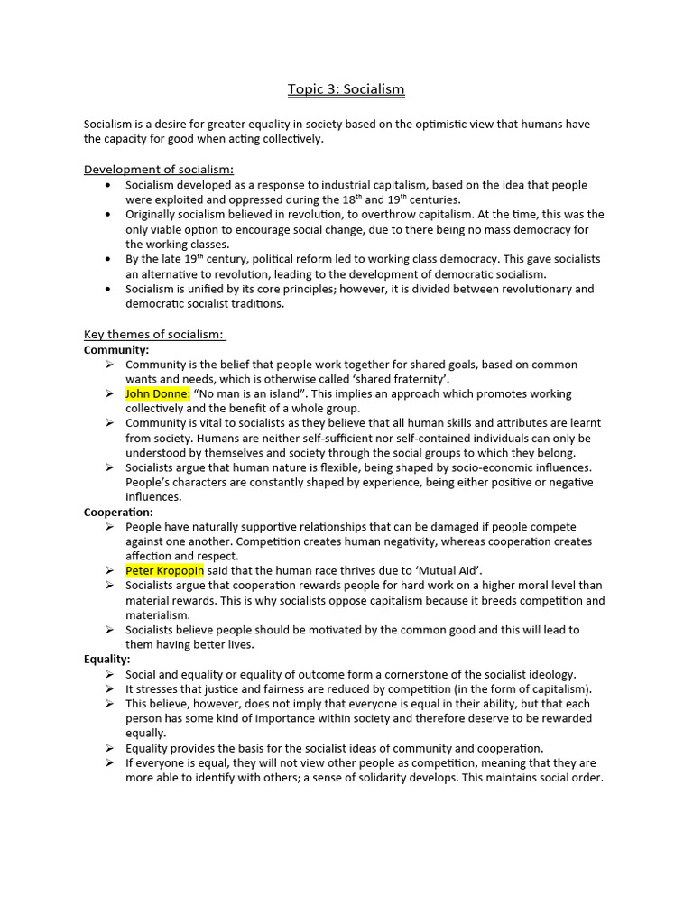 Socialism Notes Download Free Pdf Socialism Social Democracy