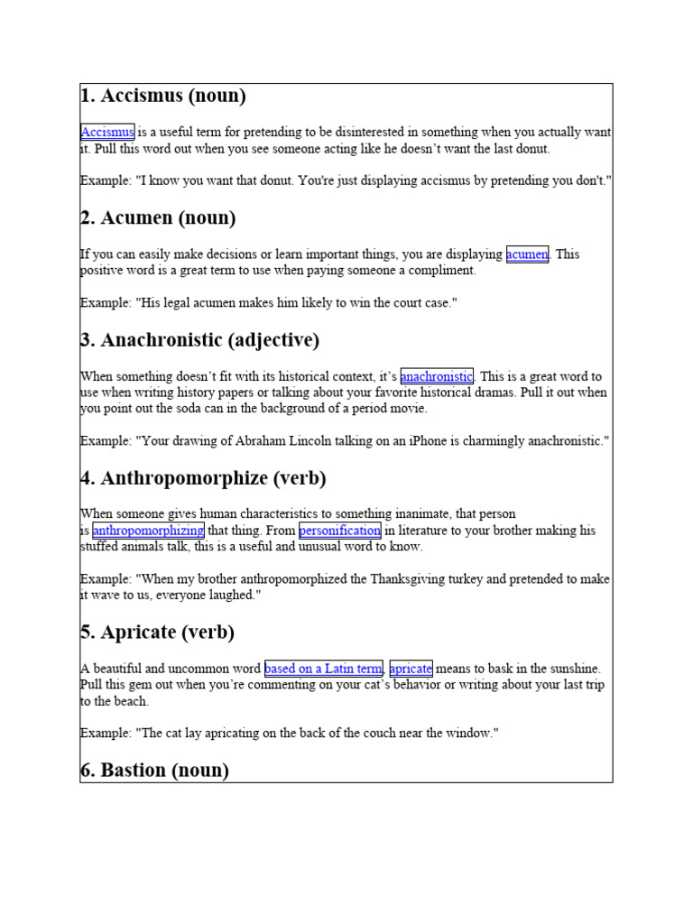 50 Words | PDF | Adjective | Noun