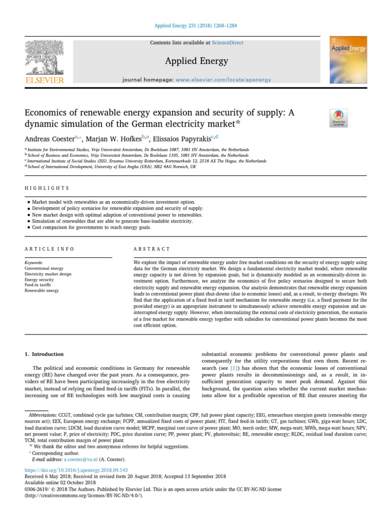 Economics of Renewable Energy in Germany | PDF | Power Station | Wind Power