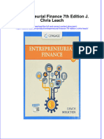 Textbook Ebook Entrepreneurial Finance 7Th Edition J Chris Leach All Chapter PDF