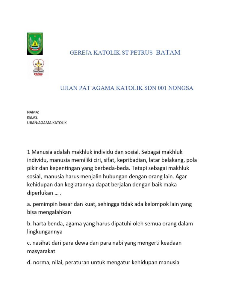 Gereja Katolik ST Petrus Batam | PDF