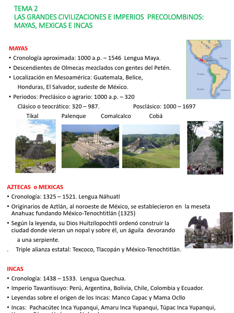 Civilizaciones Precolombinas: Mayas, Aztecas e Incas | PDF | Imperio ...