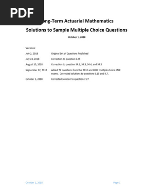 Long-Term Actuarial Math Solutions | PDF | Underwriting | Insurance