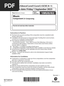 2023 - 2024 GCSE Composition Briefs
