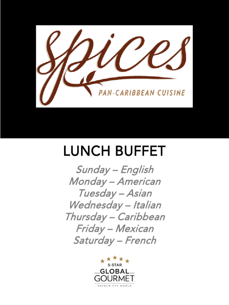 Spices_Buffet_Sign_for_RFCM,_Lunch_Buffet_Rotation | PDF
