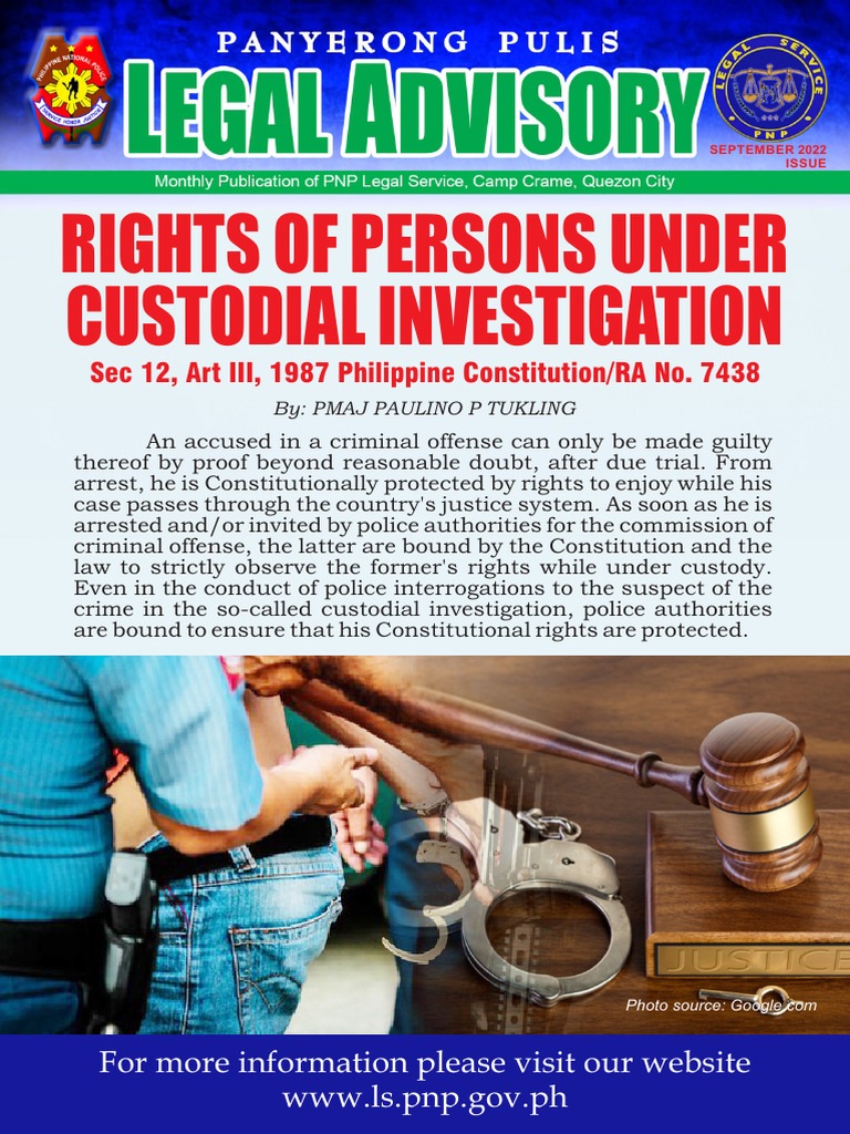 Legal Advisory September 2022 | PDF | Miranda Warning | Arrest
